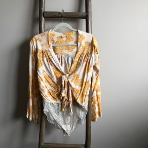 Free People Bell-Sleeve Bodysuit